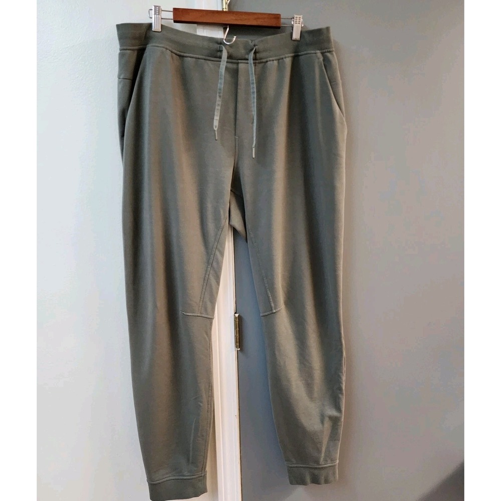 Lululemon Men's City Sweat Jogger Pants Size XXL Green Sage Tapered Fleece